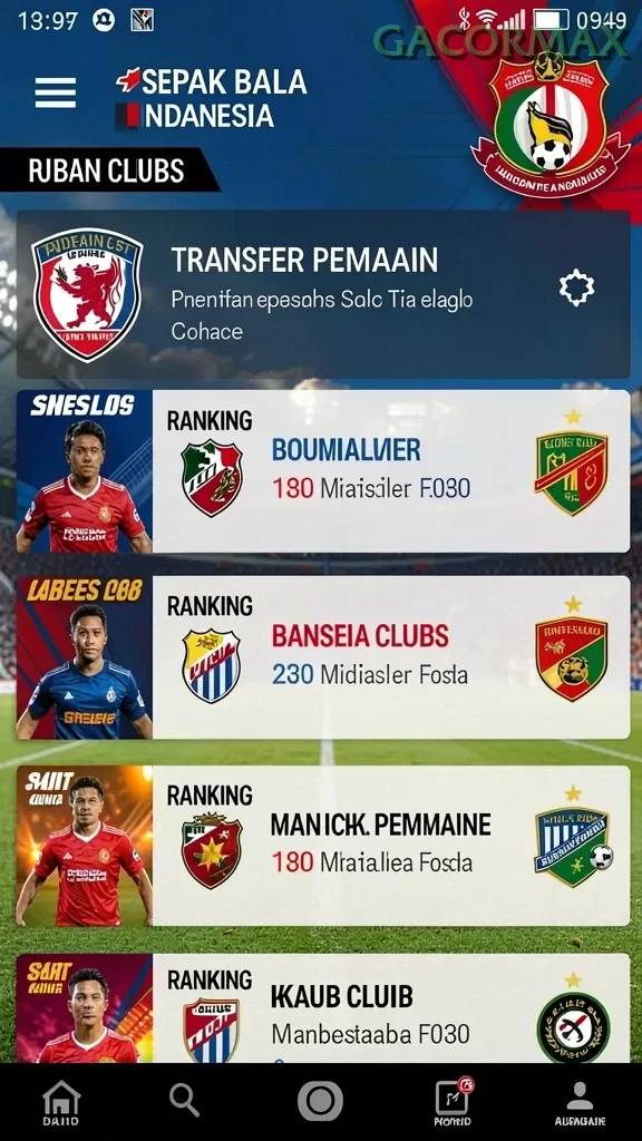 Cuplikan layar A7777 — halaman utama